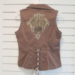 Harley Davidson Women's Zipper Vest Top Size XS